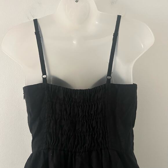 Madewell Sleeveless Wide Leg Adjustable 100% Linen Black Jumpsuit 0 New - Picture 9 of 13